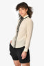 Red Valentino Cream Silk Bow Detailed Button Up Shirt Size 38