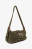Fendi Green Corduroy FF Zip Pochette