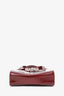 Cartier Burgundy Leather Panthère Top Handle Bag with Strap