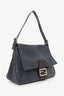 Fendi Black Leather Large Baguette Shoulder Bag