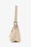Fendi Beige FF Zucchino Double Flap Baguette Shoulder Bag