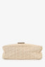 Fendi Beige FF Zucchino Double Flap Baguette Shoulder Bag