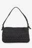 Fendi Black FF Zucca Monogram Baguette Shoulder Bag