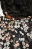 MISA Black Pink Floral Sheer Long Sleeve Tiered Skirt Mini Dress Size S