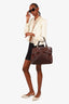 Miu Miu Burgundy Leather Top Handle Bag