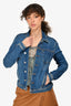 L'Agence Blue Denim Button Up Jacket Size S