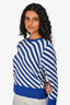 Dries Van Noten Blue/White Striped Long Sleeve Sweater Size M