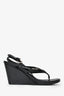 Prada Black Patent Leather Wedged Sandals Size 41