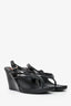 Prada Black Patent Leather Wedged Sandals Size 41