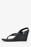 Prada Black Patent Leather Wedged Sandals Size 41