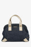 Prada Blue/Beige Denim/Fabric Tote