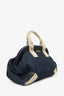 Prada Blue/Beige Denim/Fabric Tote