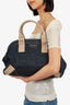 Prada Blue/Beige Denim/Fabric Tote