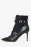 Gianvito Rossi Black Leather Zip-Up Buckle Boots Size 39