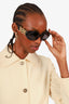 Versace Black Oval Crystal Medusa Sunglasses