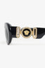 Versace Black Oval Crystal Medusa Sunglasses