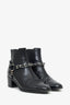 Pre-Loved Chanel™ Black Patent Cap-Toe CC Moto Boots Size 39