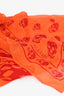 Alexander McQueen Orange/Red Skull Printed Silk Scarf