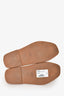 Chloe Cream Woody Linen Logo Slide Sandals Size 40