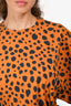 Rhode Dark Orange/Black Leopard Pattern Long Sleeve Mini Dress with Belt Size XS