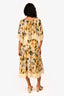Dolce & Gabbana Yellow Floral Printed Sheer Silk Flowy Dress Size 36