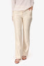 Maison Margiela Cream Silk Straight Leg Pants Size 4
