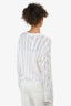 Brunello Cucinelli Cream Knit Embellished Crew Neck Sweater Size M