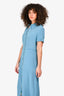 Diane Von Furstenberg Blue/Green Silk Button Down Collared Dress Size 6 with Tags