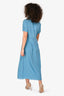 Diane Von Furstenberg Blue/Green Silk Button Down Collared Dress Size 6 with Tags