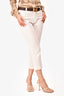 Loro Piana White Cotton Cropped Trousers Size 40