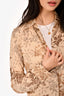 Loro Piana Brown Printed Silk Button Down Shirt Size 40