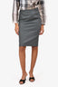 Burberry Grey Wool Pencil Skirt Size 2