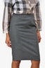 Burberry Grey Wool Pencil Skirt Size 2