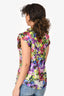 Erdem Neon Floral Silk Top Size 8