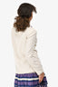 Brunello Cucinelli Off White Silk Beaded Blazer Size 38