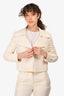 Giambattisa Villa Cream Silk/Wool Cropped Jacket Size XS