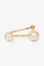 Christian Dior Gold Tone Faux Pearl Cuff Bracelet (As Is)