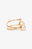 Christian Dior Gold Tone Faux Pearl Cuff Bracelet (As Is)