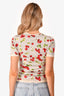 D&G by Dolce Cream Cherry Print Knit T-Shirt Size S (As Is)