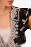 Isabel Marant Dark Grey Beaded Ruffled Cropped Vest Top Size 38
