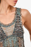 Isabel Marant Blue Paisley Printed Silk Round Neck Sheer Tank Top Size 0