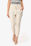 Brunello Cucinelli Cream Wool Blend Straight Leg Trousers Size 4