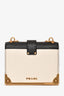 Prada Black/White Leather Micro 'Cahier' Chain Crossbody With Extra Strap
