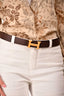Hermès Black/Dark Brown Reversible Leather Gold H Belt