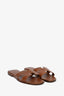 Hermes Brown Leather H Oran Sandals Size 38