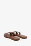 Hermes Brown Leather H Oran Sandals Size 38