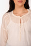 Raquel Allegra Beige Cotton Gauze Long Sleeve Top Est. Size S