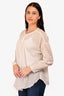 Raquel Allegra Beige Cotton Gauze Long Sleeve Top Est. Size S