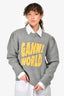 Ganni Grey Wool Logo Sweater Size XL