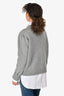 Ganni Grey Wool Logo Sweater Size XL